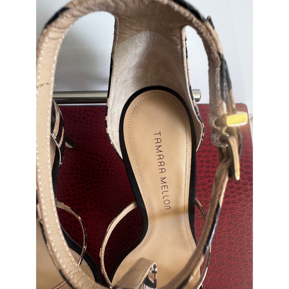 Tamara Mellon Jaguar 90 Exotic Elaphe Snakeskin Leopard Heels EU 42 / US 12 - Picture 8 of 12